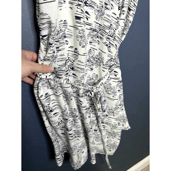 Roxy Wrap Dress Women's Size Large Floral Hawaiian Sundress Preppy Detail Sleeve - Picture 4 of 13